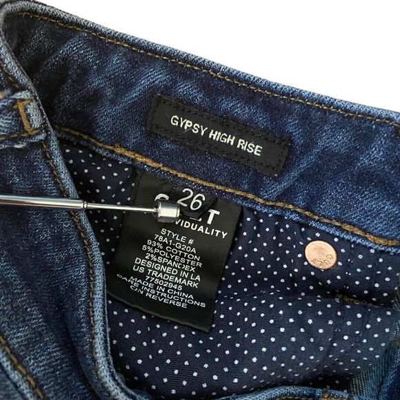 Cult of Individuality Gypsy High Rise Skinny Jeans Bleach Splattered Size 26 - Picture 4 of 5